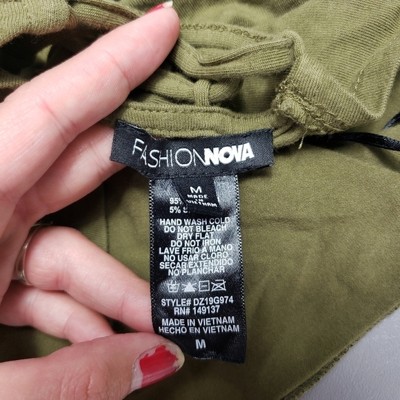 fashion nova open back army green strapless tube top women's size medium - Picture 6 of 8